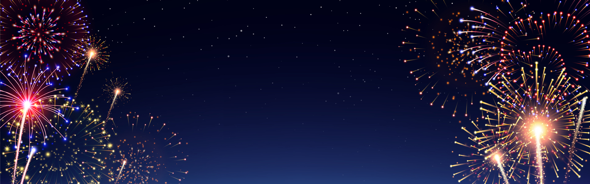 Colorful fireworks in the night sky